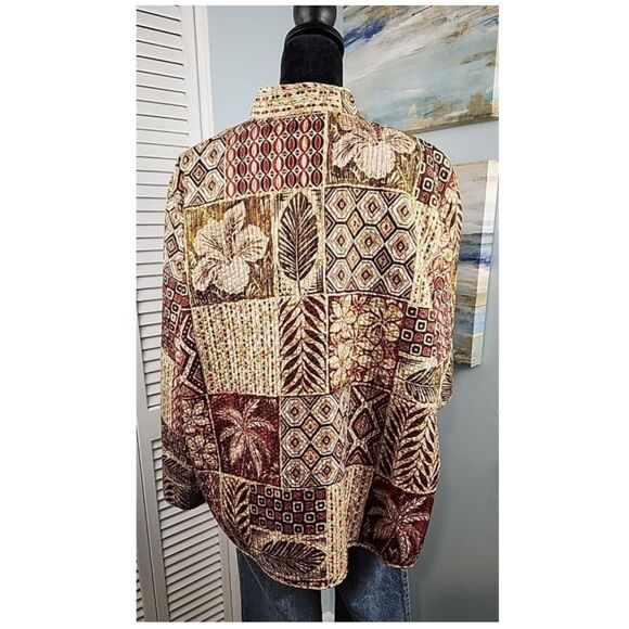 Alfred Dunner Jacket – Reversible Cotton Open Front Patchwork Blazer XL Vintage - Picture 5 of 8